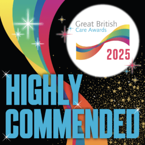 Great British Care Awards 2025 — Highly Commended finalist badge